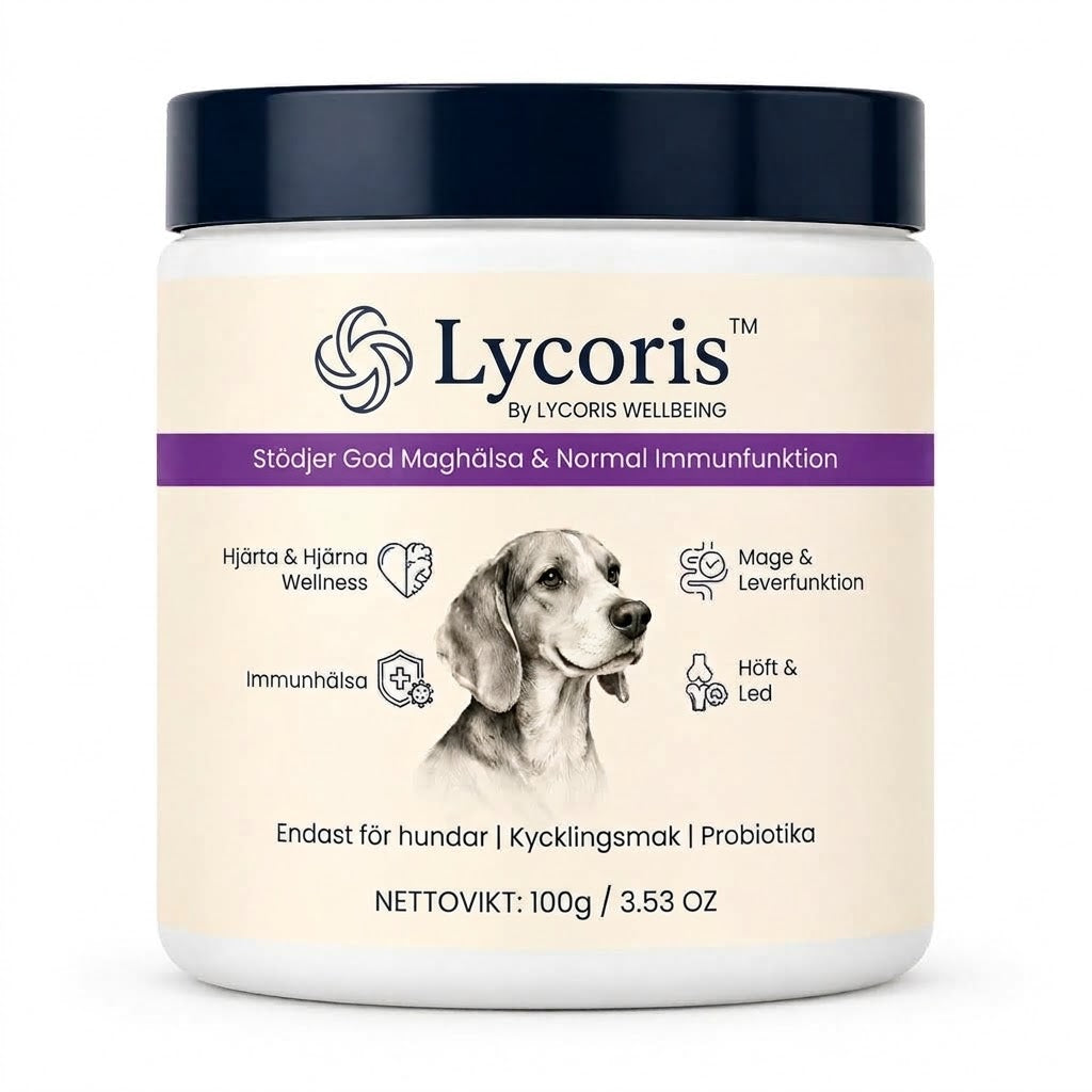 Lycoris  | TurkeyTail+ Probiotika Formula- Orolig för knölar på din hund? ImmuPaw™ kombinerar kalkonsvans av veterinärkvalitet med immunstödjande ingredienser som hundägare över hela Storbritannien litar på.