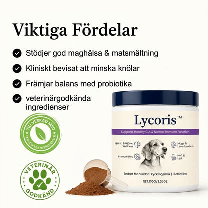 Lycoris  | TurkeyTail+ Probiotika Formula- Orolig för knölar på din hund? ImmuPaw™ kombinerar kalkonsvans av veterinärkvalitet med immunstödjande ingredienser som hundägare över hela Storbritannien litar på.